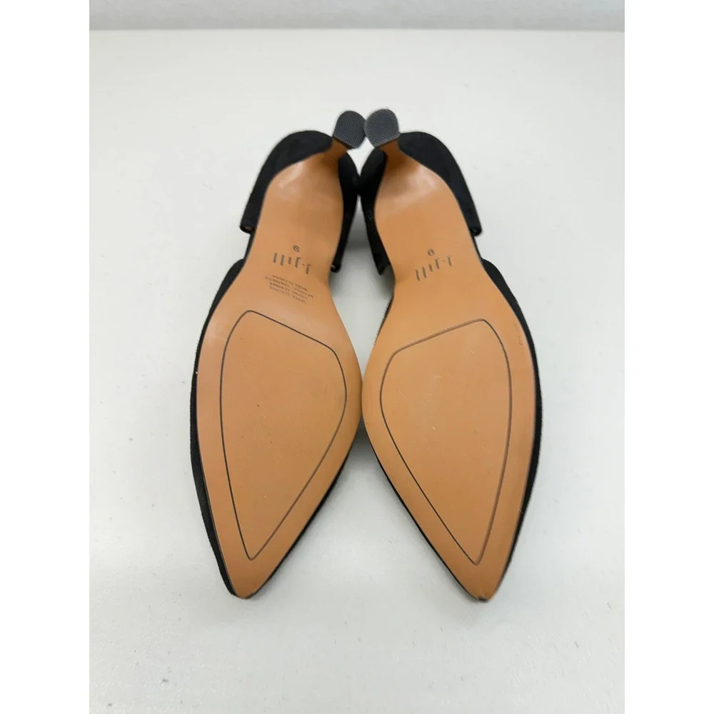 J. Jill Black Suede D'Orsay Kitten Heel Pointed Toe Pumps 9
